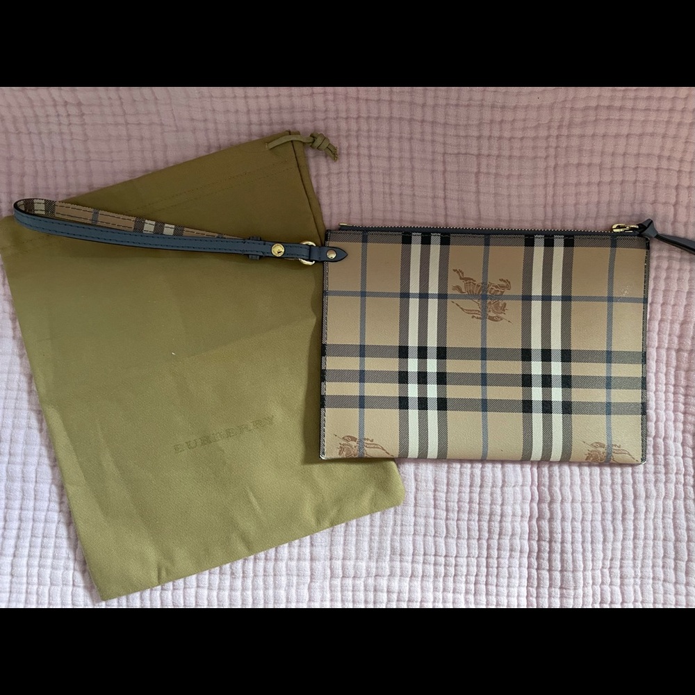 Burberry haymarket clutch or wristlet